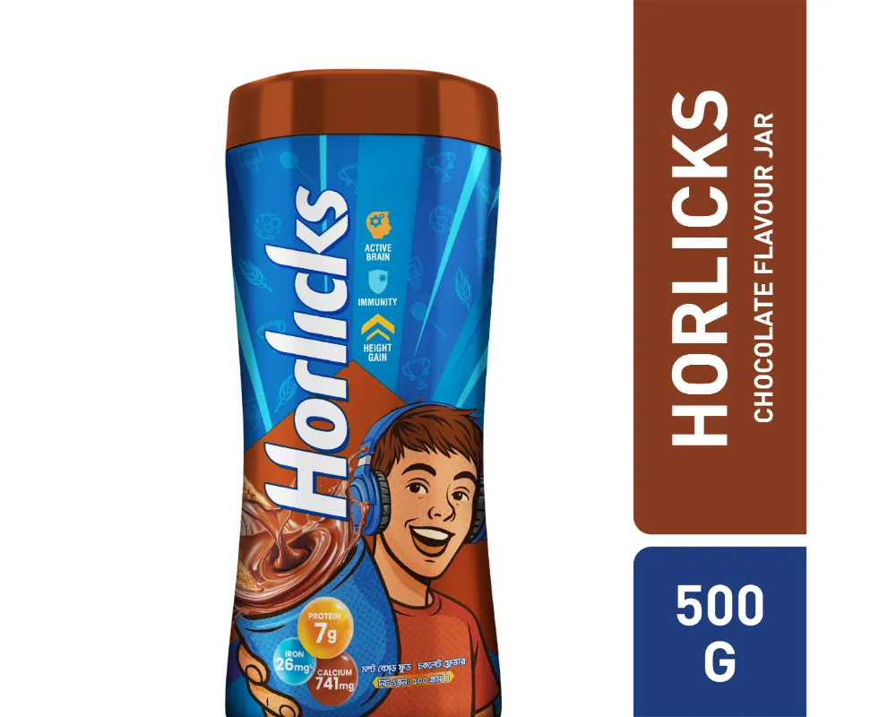 Horlicks Chocolate Flavor Powder Drink 500gm (Jar)